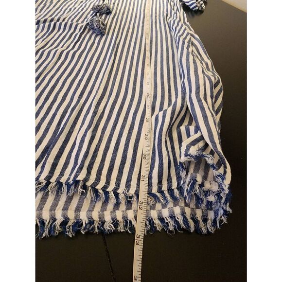 Tommy Bahama nautical striped tassel tie raw edge dress size small - Picture 3 of 6